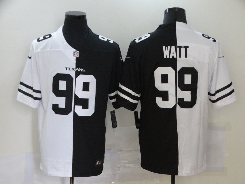 Men Houston Texans #99 Watt Black white Half version 2020 Nike NFL Jerseys->arizona cardinals->NFL Jersey